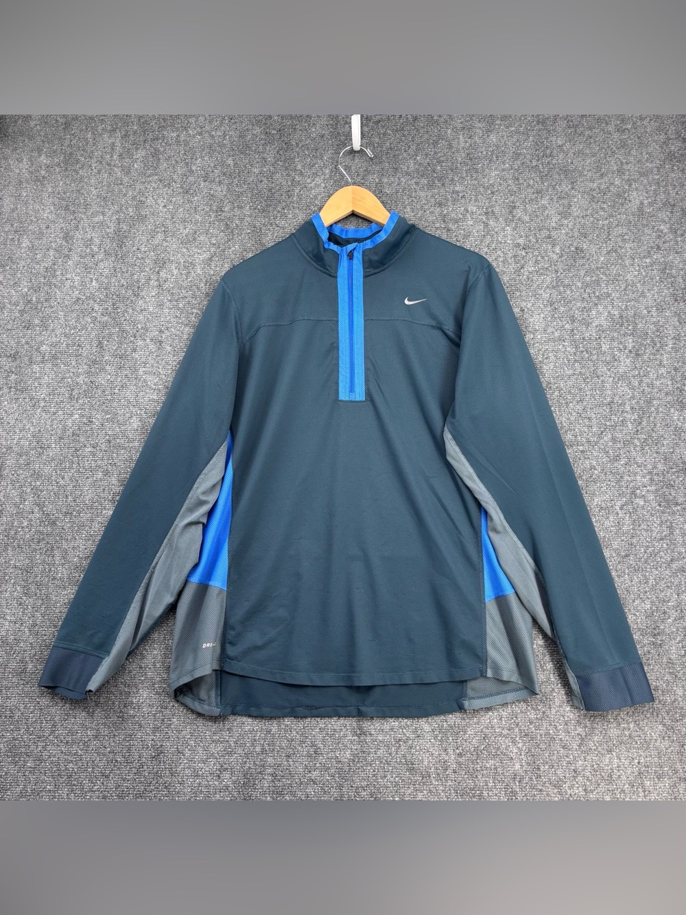 Nike Running Element Dri Fit Teal Green 1/4 Zip Pullover Activewear Jacket XL